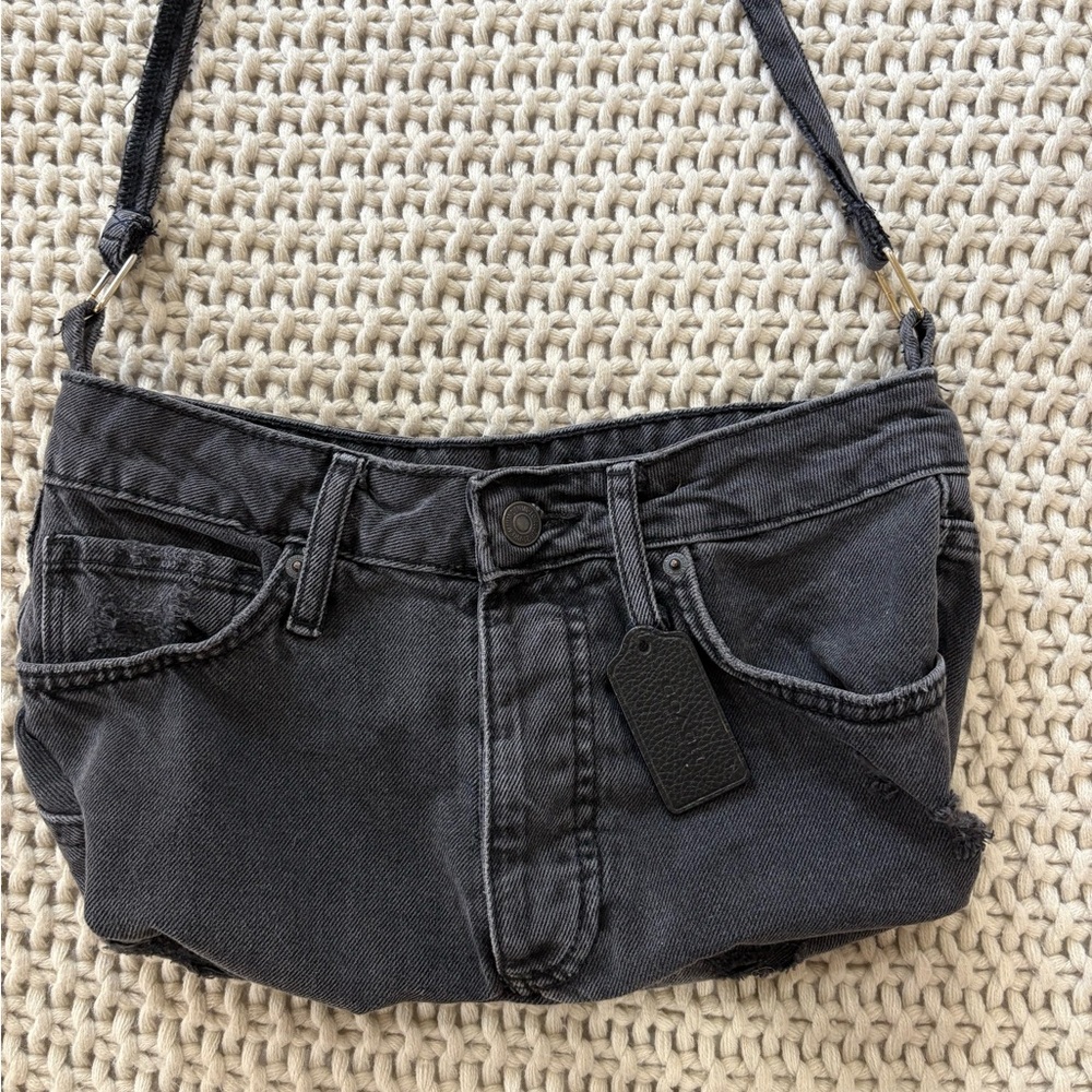 Black Denim Crossbody Bag
